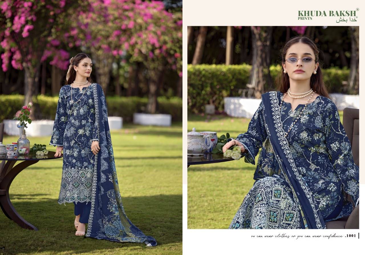 DASTAAN-E-JASHAN VOL 3 By KHUDHA BAKSH 1001 To 1008 Series Pakistani Suits casual Wear PURE LAWN Readymade Stitched Dresses At Wholesale